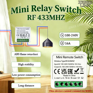 RF433 Smart Wireless Switch Mini DIY LED Lighting Wireless Remote Control Light Switches AC100V~240V 16A For Home Led Lamp