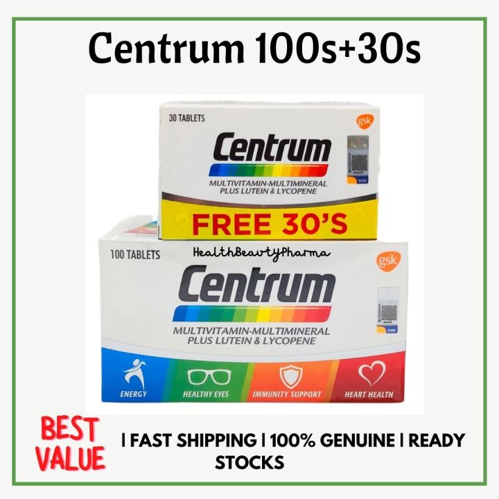 Centrum MultivitaminMultimineral Plus Lutein & Lycopene 100s/ 100s+30s Lazada