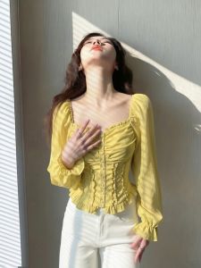 Yellow New High-quality Stylish Anti-aging Fashion Chic Womens Shirt