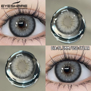 EyeShare | EYESHARE 2Pcs Color Contact Lenses for Eyes Cosmetic Black Lenses Big Eye Lens Gray Pupils Lens Yearly Disposable Colored Lenses