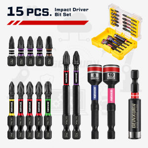 Geinxurn Ultra Torque Impact Screwdriver Bit Set(PH/PZ/Torx/Hex) Mixed Multi-Insert Bit Tips with Bit Holder and Storage Case