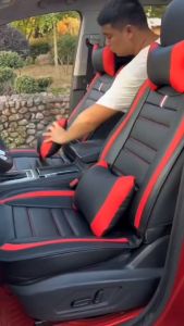 Nissan Special Seat Covers Premium Waterproof Leather Cushion Nissan Accessories For Navara kicks Exalta Juke Almera SentraSylphy Teana X-gear Altima Mobilio Auto Interior Protector Full Set (Leather & ice silk)