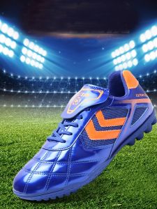 Low Cut Football Shoes for Children Boys And Girls with Elastic Band Leather Surface Waterproof Breathable Anti-Slip Training Shoes