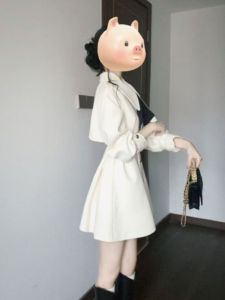 CHANGTONG | Stylish Waist-Cinching Womens Cape Coat
