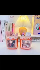 Kotak Penyimpanan Alat Tulis Multifungsi / Tempat Untuk Aksesoris Perhiasan Peralatan Kantor Sekolah Anak / Storage Box Organizer / Wadah Rak Alat Tulis Make Up Perapih Meja Laci 2 Tingkat Aesthetic Serbaguna - GP Mall