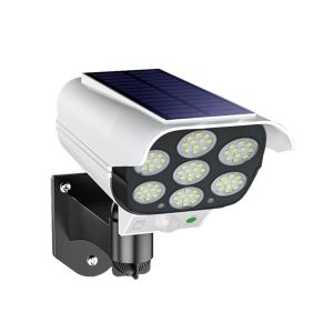 Solar Outdoor Simulation Monitoring Fake Camera Human Body Induction Wireless Outdoor Solar Wall Light Courtyard Pathway Lamp with Remote Control