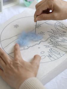 Needle Felt Landscape Set DIY Wool Felting Hoop Kit Handmade Craft Kerajinan Tangan