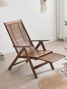 ZHUTING | Foldable Recliner Lounging Leisure Chair Bamboo Backrest