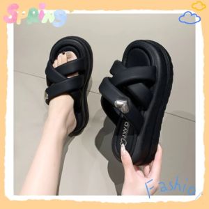 LEAShop รองเท้าแตะแบบสวมสายไขว้ รุ่นนี้ดีเทลสวยใส่สบาย เดินสะดวก 3 สี ต้องมีติดบ้าน สั่งเลย