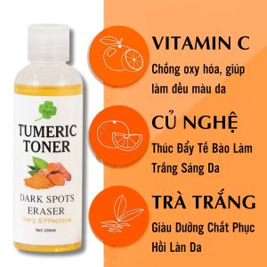 Toner Nước Cân Bằng Thu Nhỏ Lỗ Chân Lông Giảm Thâm Sạch Dầu Hết Mụn Da Nghệ Tươi Thuần Chay Tumoric Toner 100ml