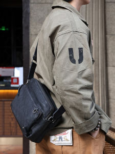 WANYE | Large Capacity Mens Crossbody Bag Genuine Leather