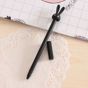 Cute Little Rabbit Black Inkball Ballpoint Pen Creative Learning Stationery Supplies Neutral Pen Half Needle Type Business Supplies