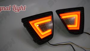 Honda Jazz Fit 2014 2015 2016 Reflector Rear Bumper LED DRL Daylight Running Turn Signal Brake Light Lamp Rear Foglamp