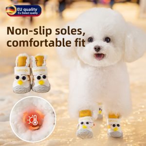 MONLEYTA | Small Dog Shoes Cotton Soft Bottom Slip-Resistant Warm Winter Boots For Teddy Bichon And Other Small Breeds Pet Foot Covers