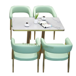 Coffee Shop Wall Deck Dining Furniture Dessert Milk Tea Shop Sofa Snack Barbecue Restaurant Table and Chair Combination Commercial