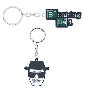 ทีวี Breaking Bad พวงกุญแจวอลเตอร์พวงกุญแจโลหะสีขาวสําหรับผู้ชายผู้หญิง Charm เครื่องประดับกระเป๋าเป้สะพายหลังกระเป๋าอุปกรณ์เสริมพัดลมของขวัญ