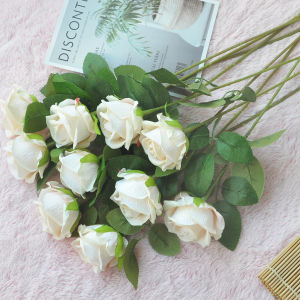 5/10pcs Artificial Flowers Silk Roses Long Branch Bridal Bouquet Wedding Home Vase Table Decoration DIY Gift Box Valentines Day