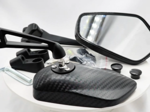 Street King Side Mirror For Motorcycle Heavy Duty Anti-Glare Lens Universal AOS3 Alloy