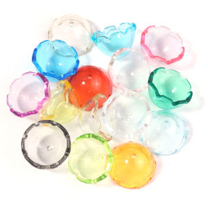 30pcs/lot Wind Bell Acrylic Beads 13X22mm Colorful Transparent Jellyfish Beads Flower Loose Bead For DIY Jewelry Making Ornament