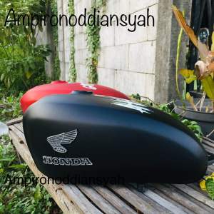 Tengki CB100 CB125 MERAH MAROON DHOF tengki cb galvanis cat original anti karat