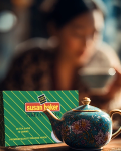 Susan Baker CEYLON TEA Bags 100 sachets – Black Tea Orange Pekoe Leaves for Teapot Mug Brewing