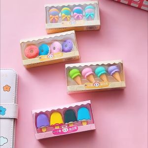 Murah Banget - Penghapus Model Ice Cream Donat Lolipop / Penghapus Pensil Model Lucu Set 4Pcs / Penghapus Karakter Alat Tulis Sekolah