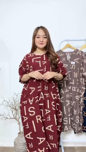 Daster Jumbo LD 140 Nagyta Motif Printing Batik Sakura Pekalongan Baju Dress Piyama Panjang Wanita Ibu Remaja Busui Friendly Bumil