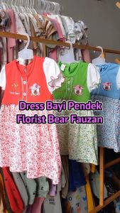 Dress Baby Anak Tangan Pendek Motif FLORIST BEARS Fauzan 6-12 Bulan ZDS80