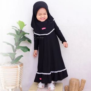 H&S - Gamis Anak nauwri | Pakaian Muslim Anak Perempuan | Gamis Balita | Stelan Muslim Anak Perempuan Set Hijab