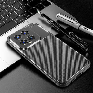 Carbon Fiber Silicone Soft Cover For Xiaomi 14 Case Shockproof Bumper Armor Xiaomi 14