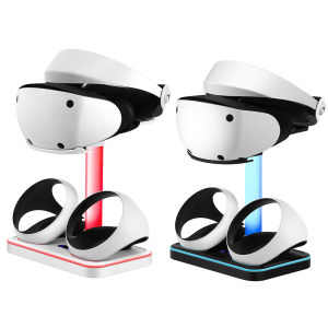Gamepad Sạc Đứng Điều Khiển Từ Tính đế sạc Đầy Màu Sắc đèn RGB Lưu Trữ Bộ Kính Cho PS Vr2 Joypad