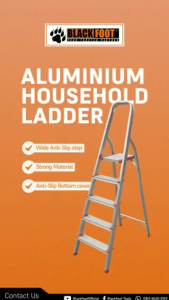 Tangga Lipat 3 4 5 6 7 8 Steps 117cm 137.5cm 158cm 179cm 201cm 225cm Aluminium Household Ladder BLACKFOOT Rumah Tangga