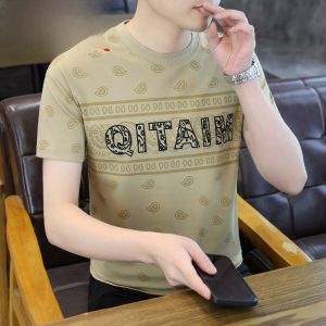 HENGYUANXIANG | Hengyuanxiang Brand Mens Short Sleeve T-Shirt Casual Round Neck Printed Summer Fashion Urban Style Breathable Lightweight