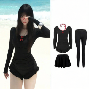 XIAZHIQING | Sun Protection Slimming One-Piece Long Sleeve Surfing Swimsuit
