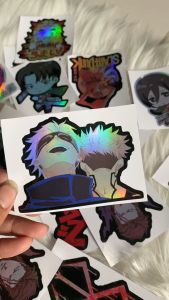 Stiker Hologram GOJO dan sukuna ukuran 8 cm