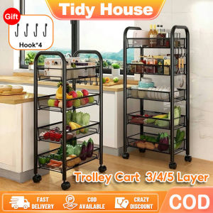 Tidy House: 3/4/5 Tier Kitchen Trolley Cart & All Metal Utility Trolley Cart Organizer