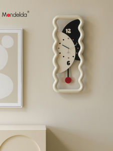 mandelda | Creamy Artistic Modern Minimalist Living Room Wall Clock