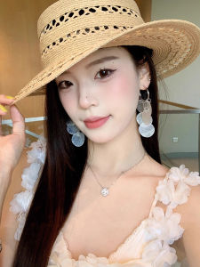 Elegant Long Tassel Shell Earrings Fashionable Unique Design Sensation Island Vacation Style Alloy/Gold/Silver Plated Jewelry