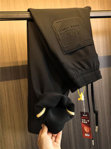 Graphene Heated Thermal Lock Pants Mens Autumn Winter Solid Color Windproof Waterproof Warm Cuffed Sweatpants Casual Trousers