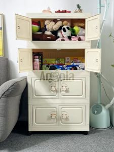 Angola Lemari Lipat Plastik 3-5 Tingkat G34-G43 Lemari Serbaguna/Lemari Pakaian Plastik Ekstra besar