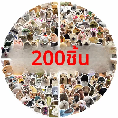 100/200 PCS Funny Kawaii Cat สติกเกอร์สัตว์สุนัขแล็ปท็อปสมุดภาพตกแต่ง Decals เครื่องเขียนกันน้ํา Graffiti สติกเกอร์เด็ก
