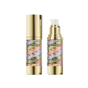 Loiesvtan Rainbow Three Color Isolation Cream Luxurious Edition Moisturizing Brightening Skin Tone Correction Female Face Makeup Base Cream