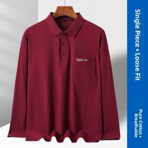TIANJIANG | Pure Cotton Autumn Long Sleeve T-shirt for Middle-aged Men