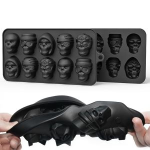 1pc Ice Cube Mold Silicone Skull Ice Cube Tray Multifunctional Chocolate Mold Mold For Pudding Candy Whiskey Ice Cube Tray