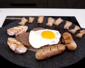 Barbecue pan non-stick baking pan suitable for induction cooker stone baking pan non-stick pan outdoor large size