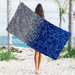 BILIBILI | Blue Glitter Beach Towels Ultra Lightweight Quick Drying Super Absorbent Summer Essential Fast-Drying Towel for Beach