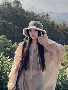 winnie lee | Retro Denim Sun Protection Bucket Hat