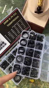 Set kotak 225 keping dengan 18 saiz gelang-O getah pencuci kombinasi gelang-O dan pencuci pengedap paip hidraulik.