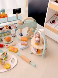 TRÒ CHƠI ĐỒ HÀNG KABI TRÀ CHIỀU QUẦY KEM QUẦY BÁNH MÁY XAY MÁY PHA CAFE - ĐỒ CHƠI BẰNG GỖ