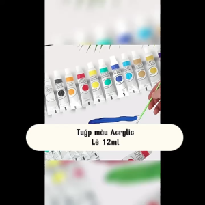 Tuýp 12ml Màu Acrylic-Tô Điểm Sáng Tạo Không Giới Hạn-Lựa Chọn Hoàn Hảo Cho Từng Nhu Cầu-LIM DIY